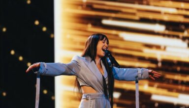 Alika rehearses her Eurovision entry "Bridges" in Liverpool. Photo: Corine Cumming / Sarah Louise Bennett